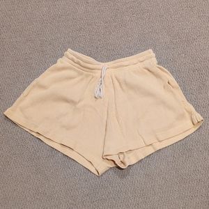 Back Beat Co Waffle Flare Shorts ONLY in Cream
